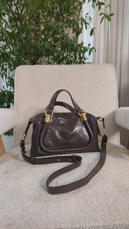 Chloe Small Double Carry Flannel Gray Bag