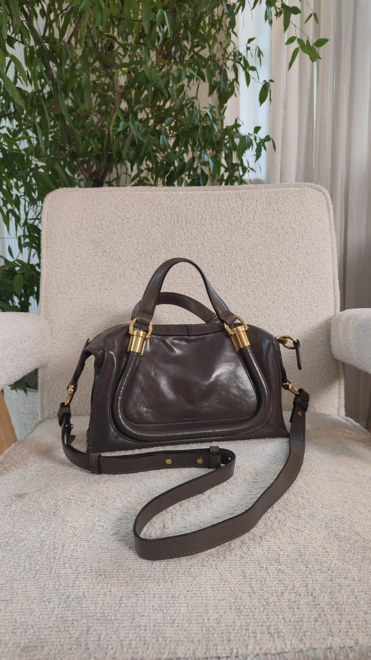 Chloe Small Double Carry Flannel Gray Bag
