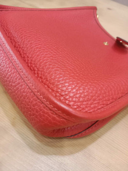 Hermes MIni Evelyne Orange Clemence Stamp Y 2020