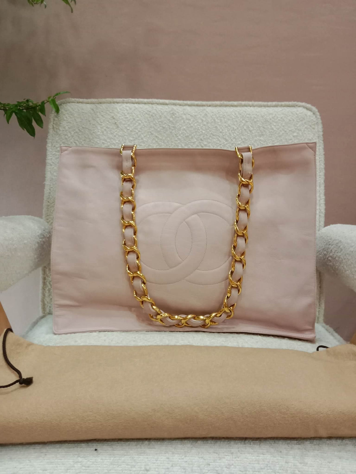 Chanel Vintage Timeless Tote Light Pink Lambskin Series 3