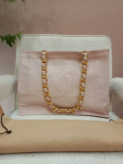 Chanel Vintage Timeless Tote Light Pink Lambskin Series 3