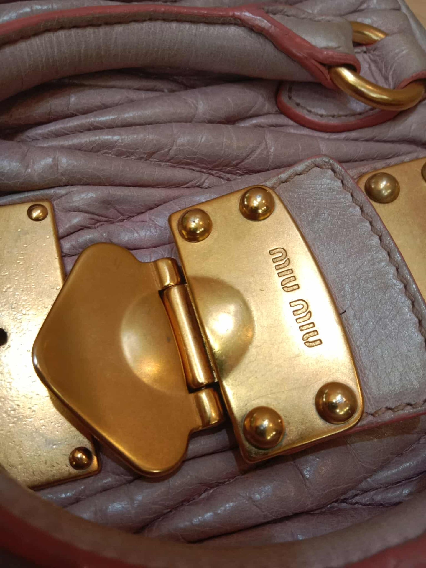 Miu Miu Matelasse Leather Pink Bag