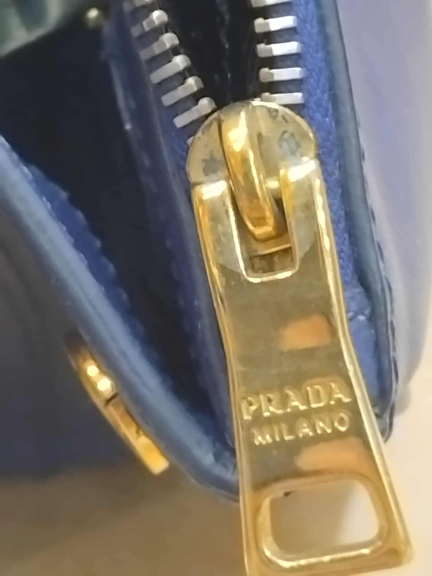 Prada Saffiano Lux Double Zip Tote Bag Blue GHW (208)