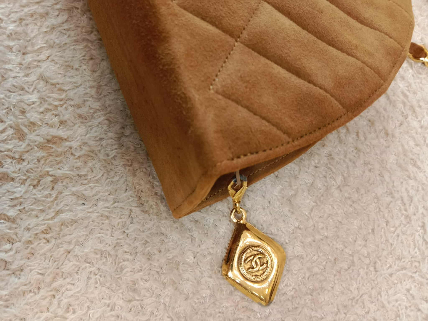 Chanel Vintage Suede Moon Bag Series 1