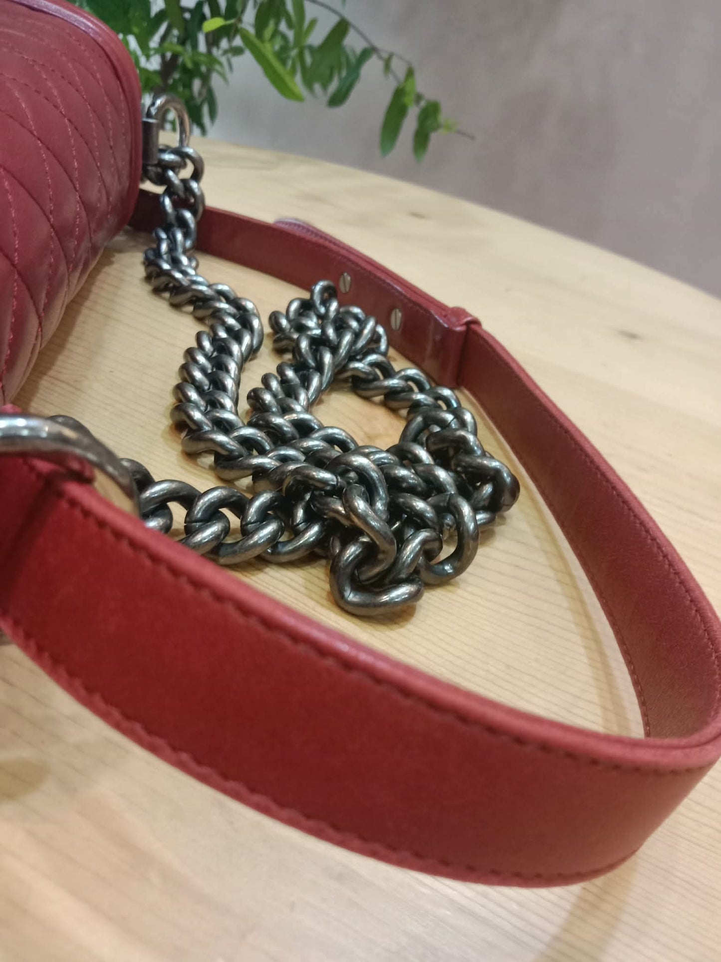 Chanel Le Boy Bag Red Lambskin Medium Series 18