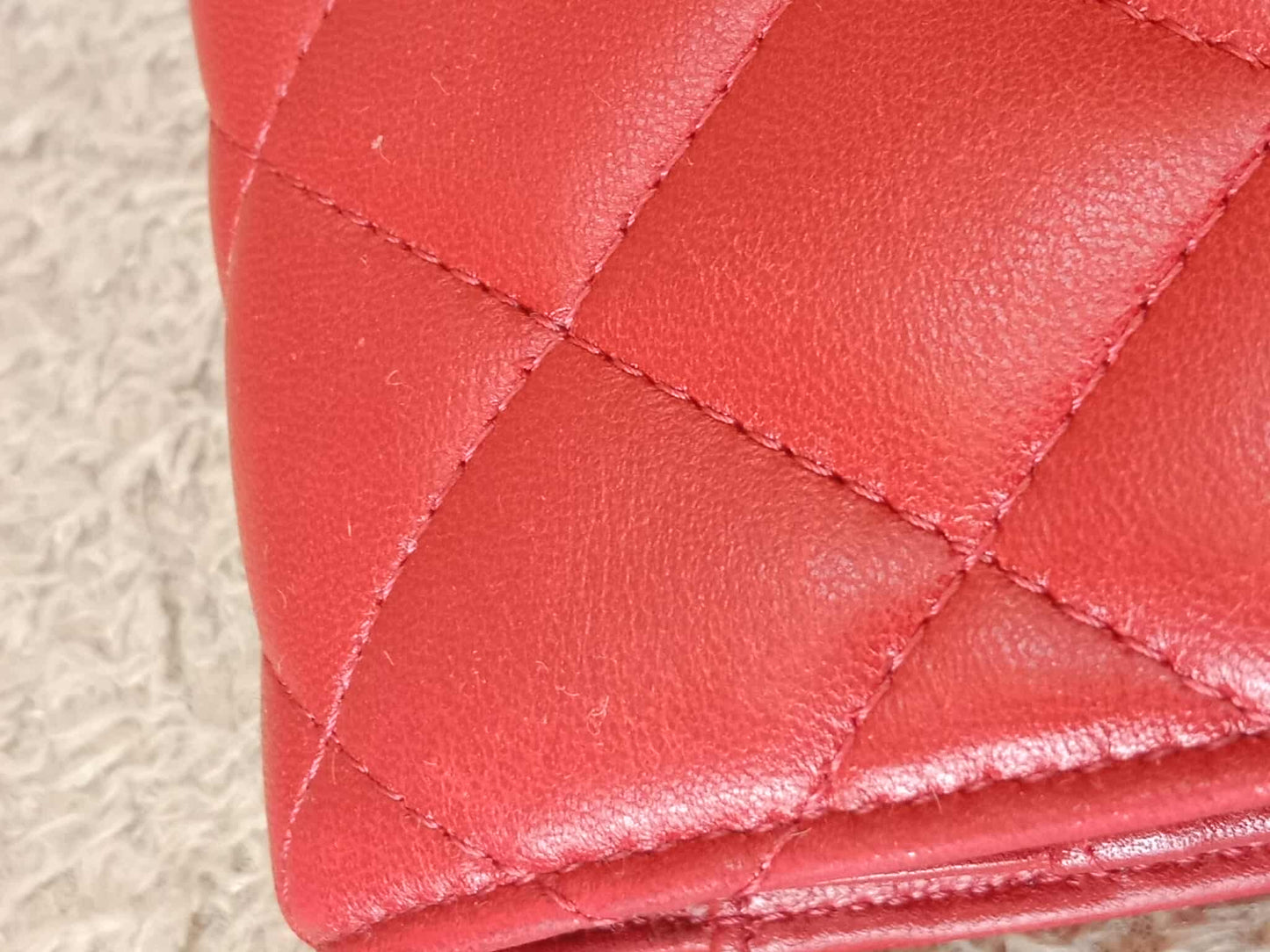 Chanel Wallet on Chain Lambskin Red Series 13