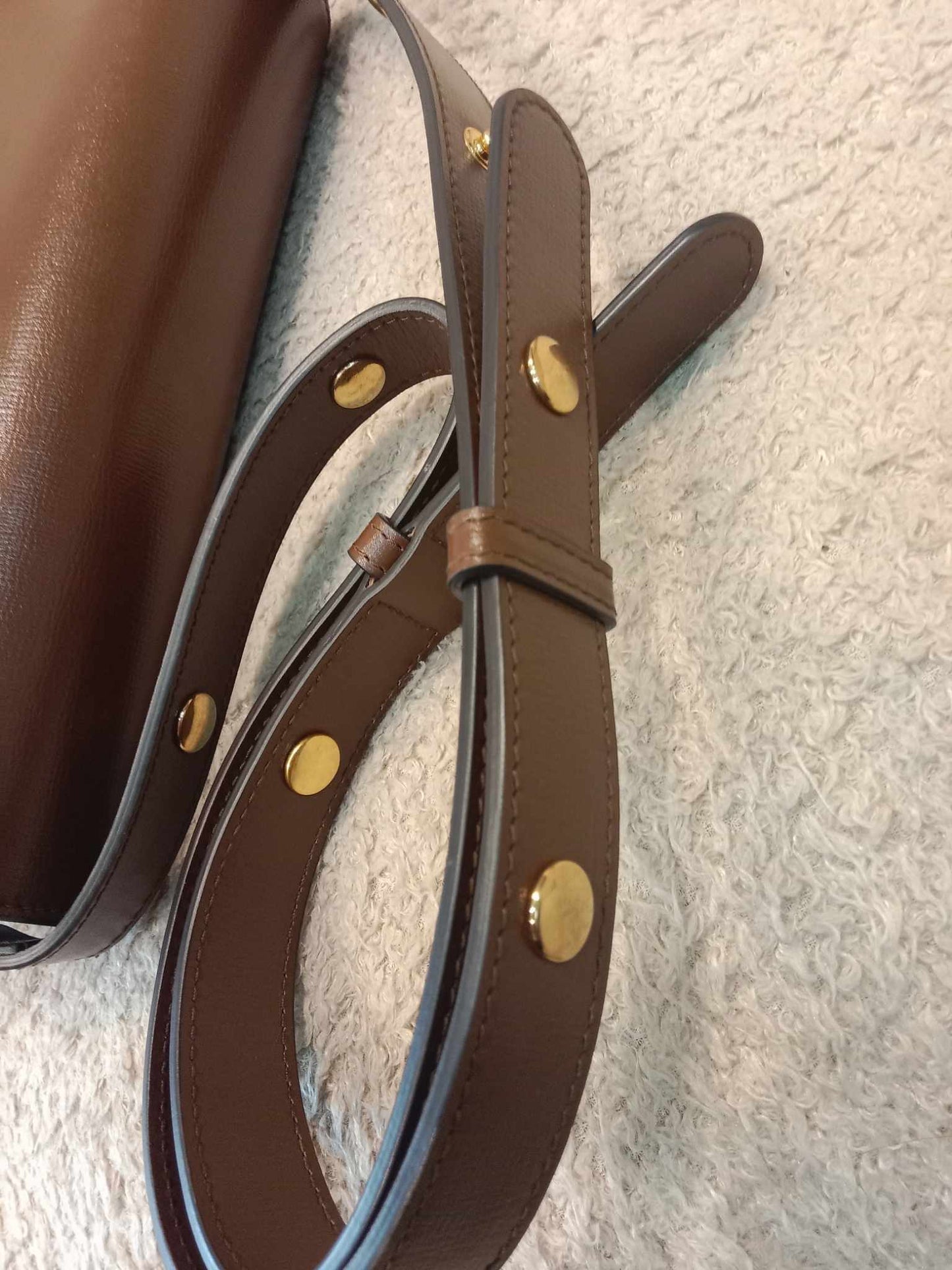 Gucci 1955 Horsebit Brown Leather Shoulder Bag