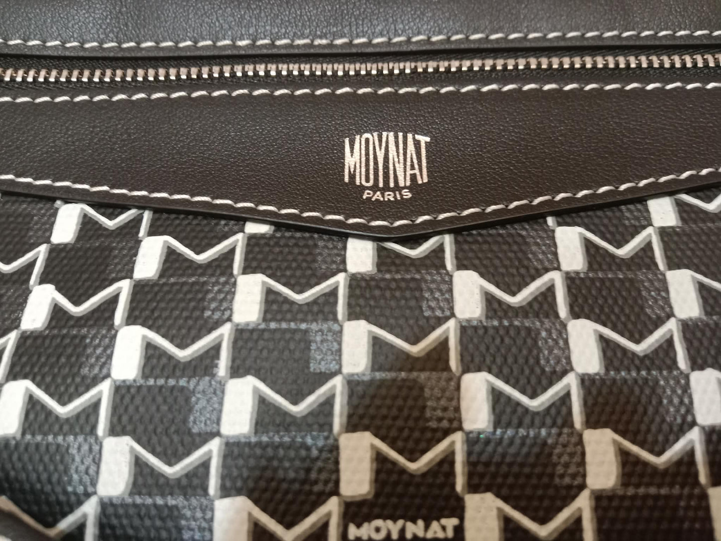 Moynat Paris M Tote Monogrammed Bag Black/White MM
