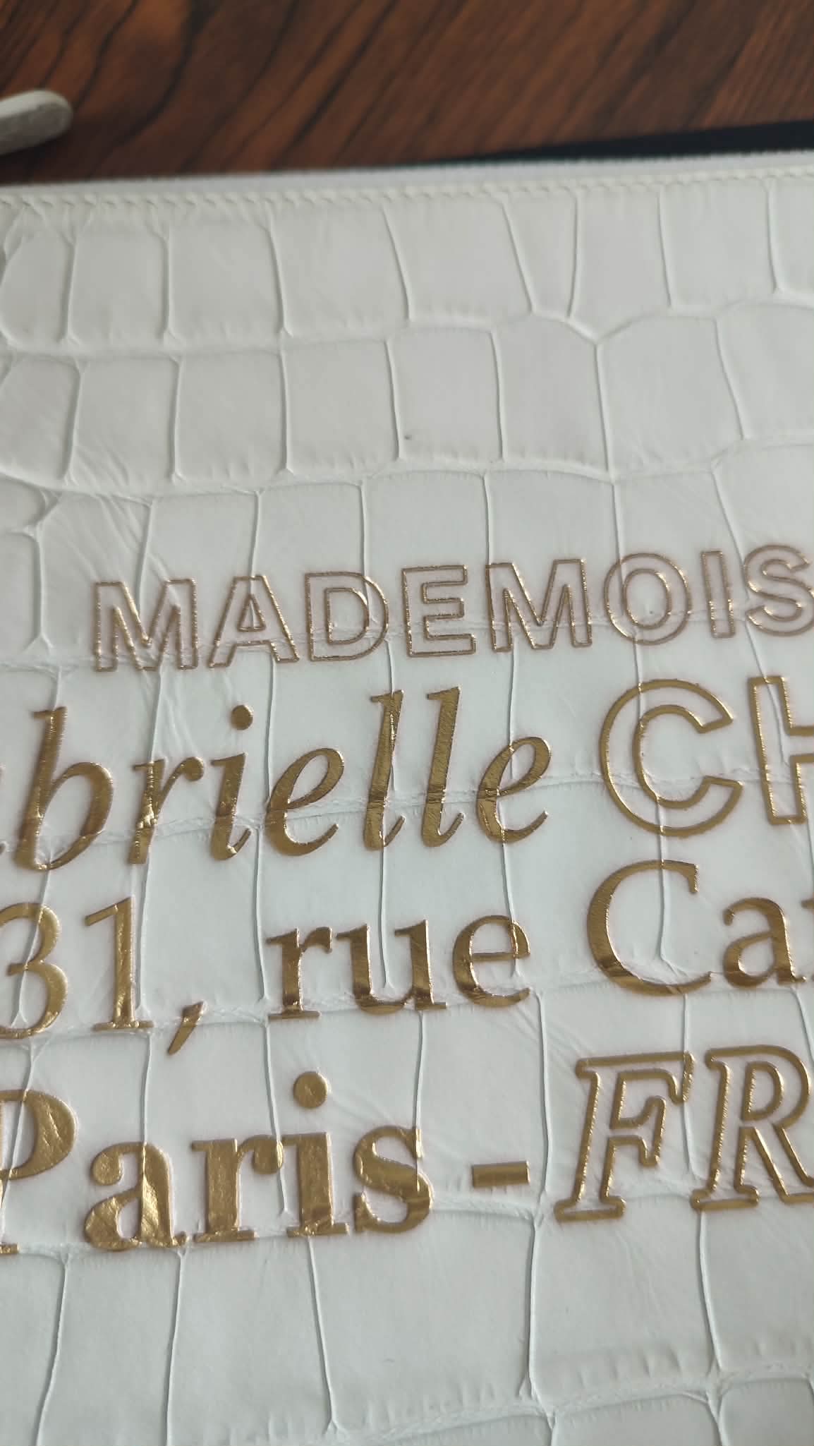 Chanel OCase Croc Embossed White Series 28