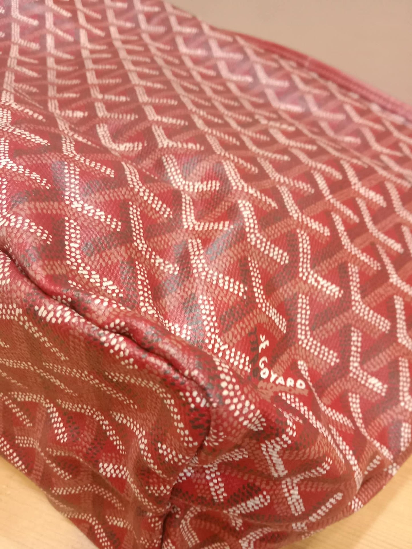 Goyard Boheme Hobo Bag Red Monogram Canvas Fidji Chevron Print