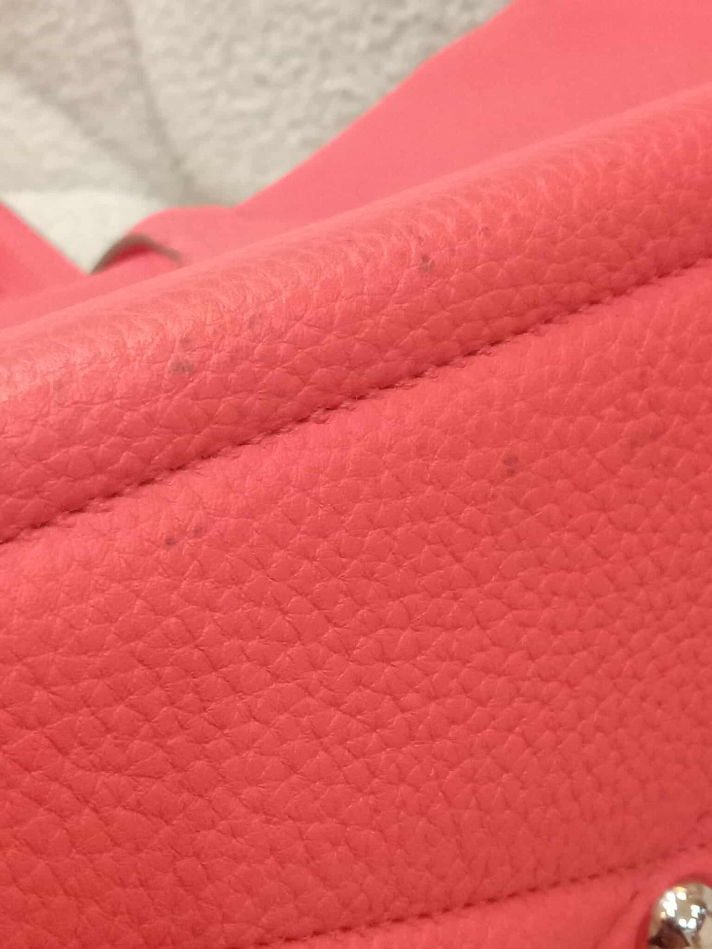 Hermes Victoria 35 Rose Jaipur Clemence Stamp R Square 2014