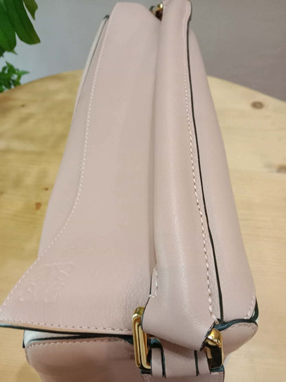 Loewe Suede Puzzle Bag Tricolor Blush Pink Medium