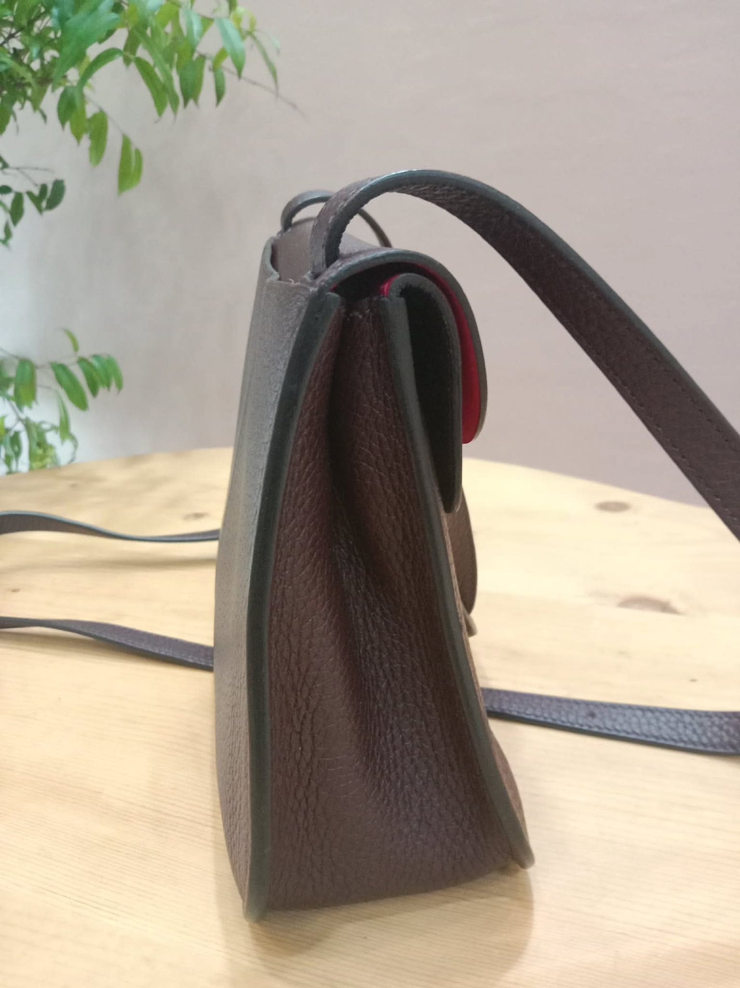 Hermes Halzan 25 Clemence Rouge/Framboise Stamp Z 2021