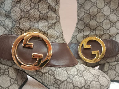 Gucci Blondie GG Supreme ankle Boots GG Medallion Size 26