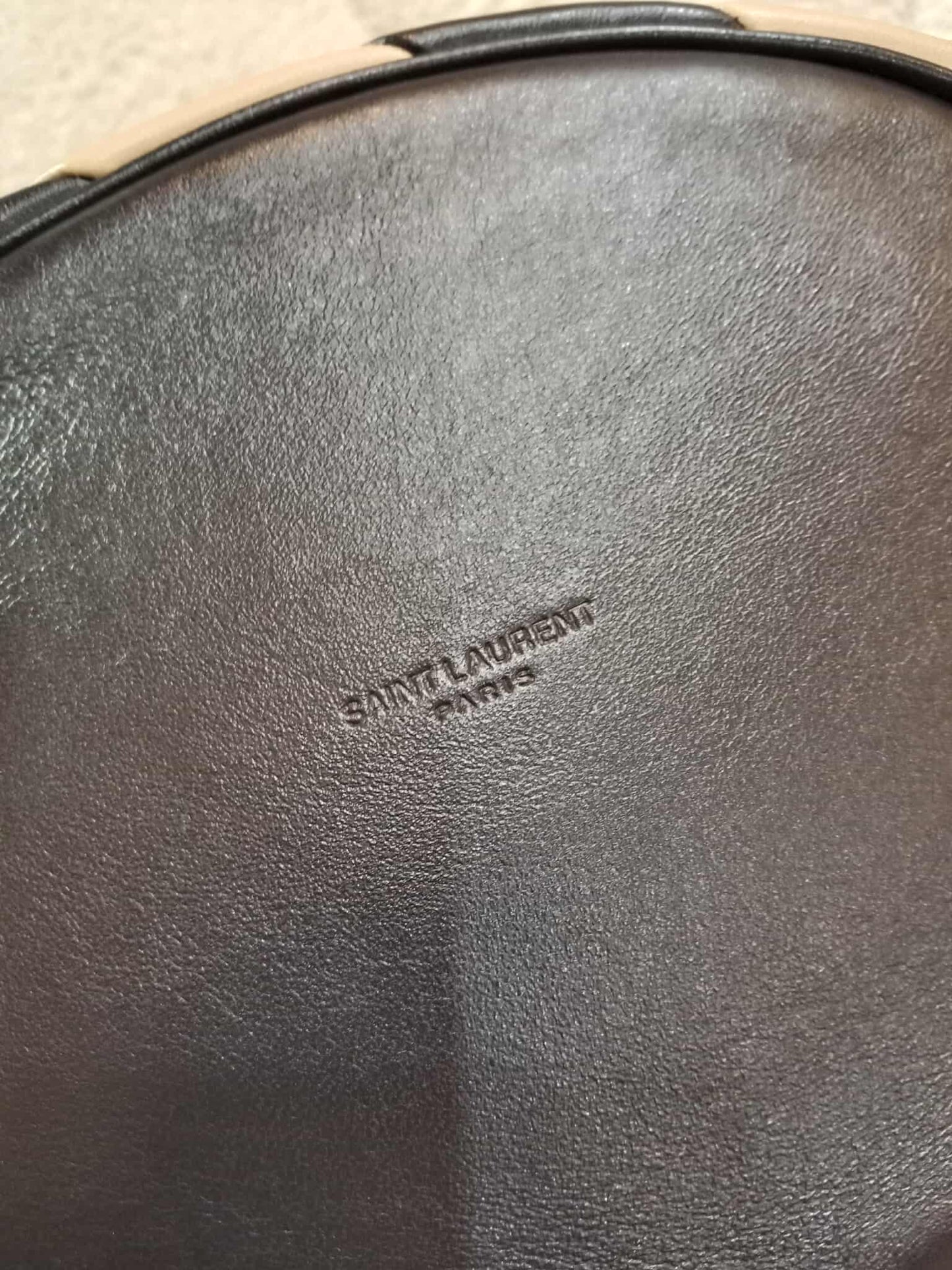 Saint Laurent Alix Stripes Quilted Leather Bucket Bag Bicolor Beige/Black