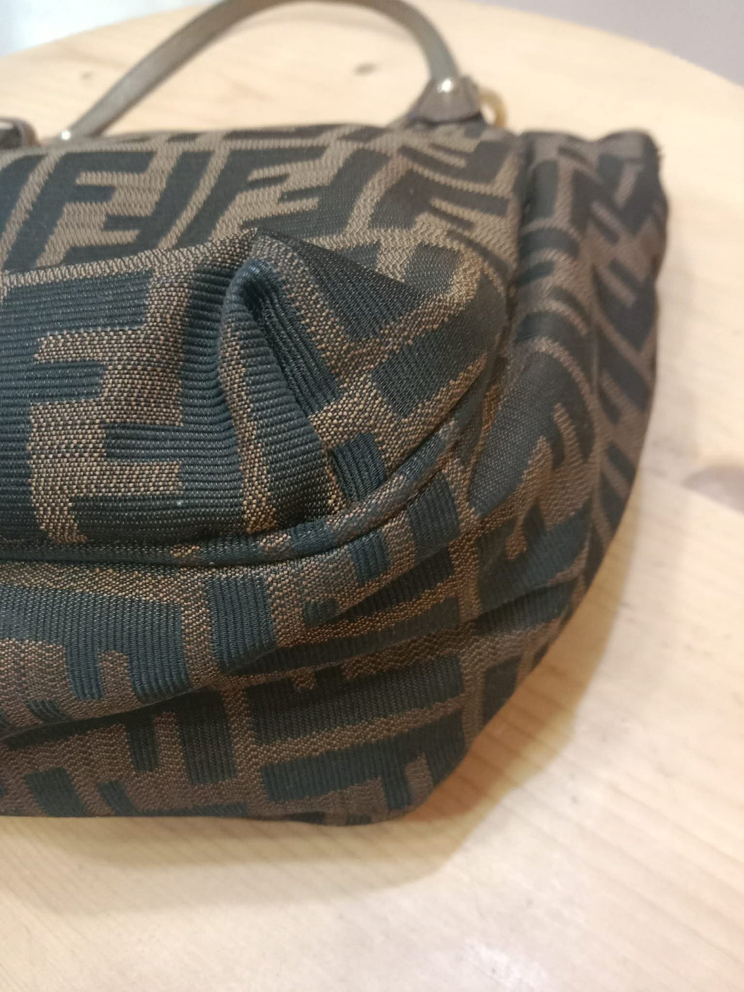 Fendi Zucca Canvas Trim Chef Shopper Tote Bag Brown