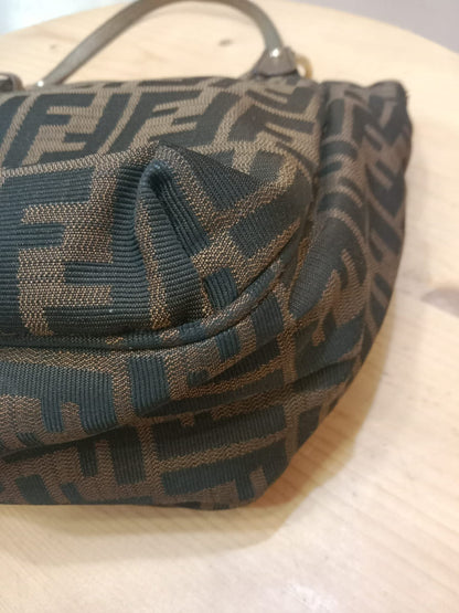 Fendi Zucca Canvas Trim Chef Shopper Tote Bag Brown