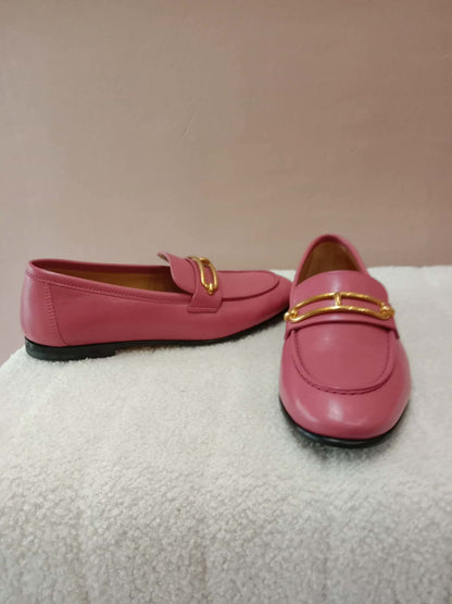 Hermes Colette Loafers Gold-Plated Roulis Size 35 Pink