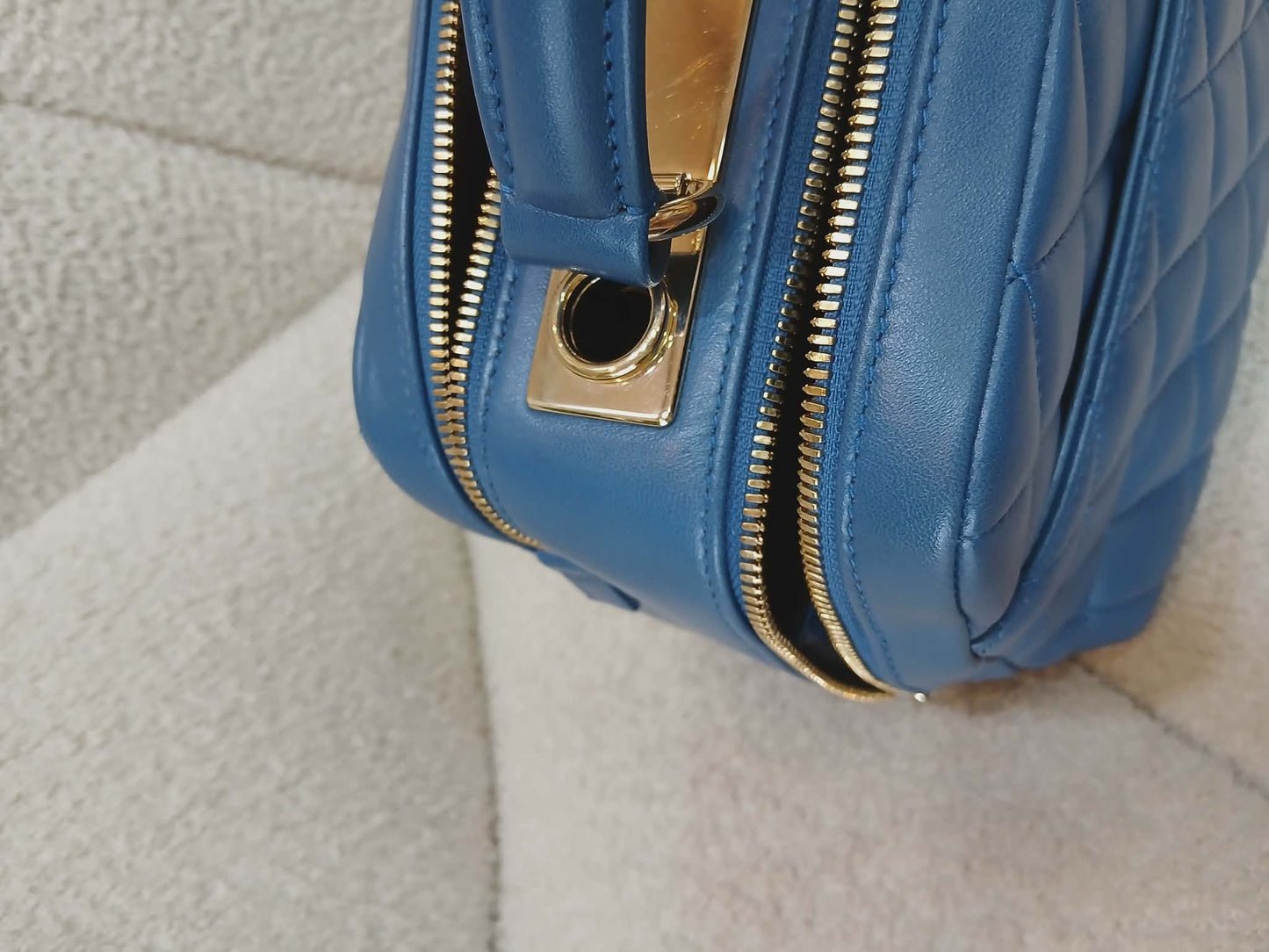 Chanel Quilted Trendy CC Bowler Bag Lambskin Blue Series 23