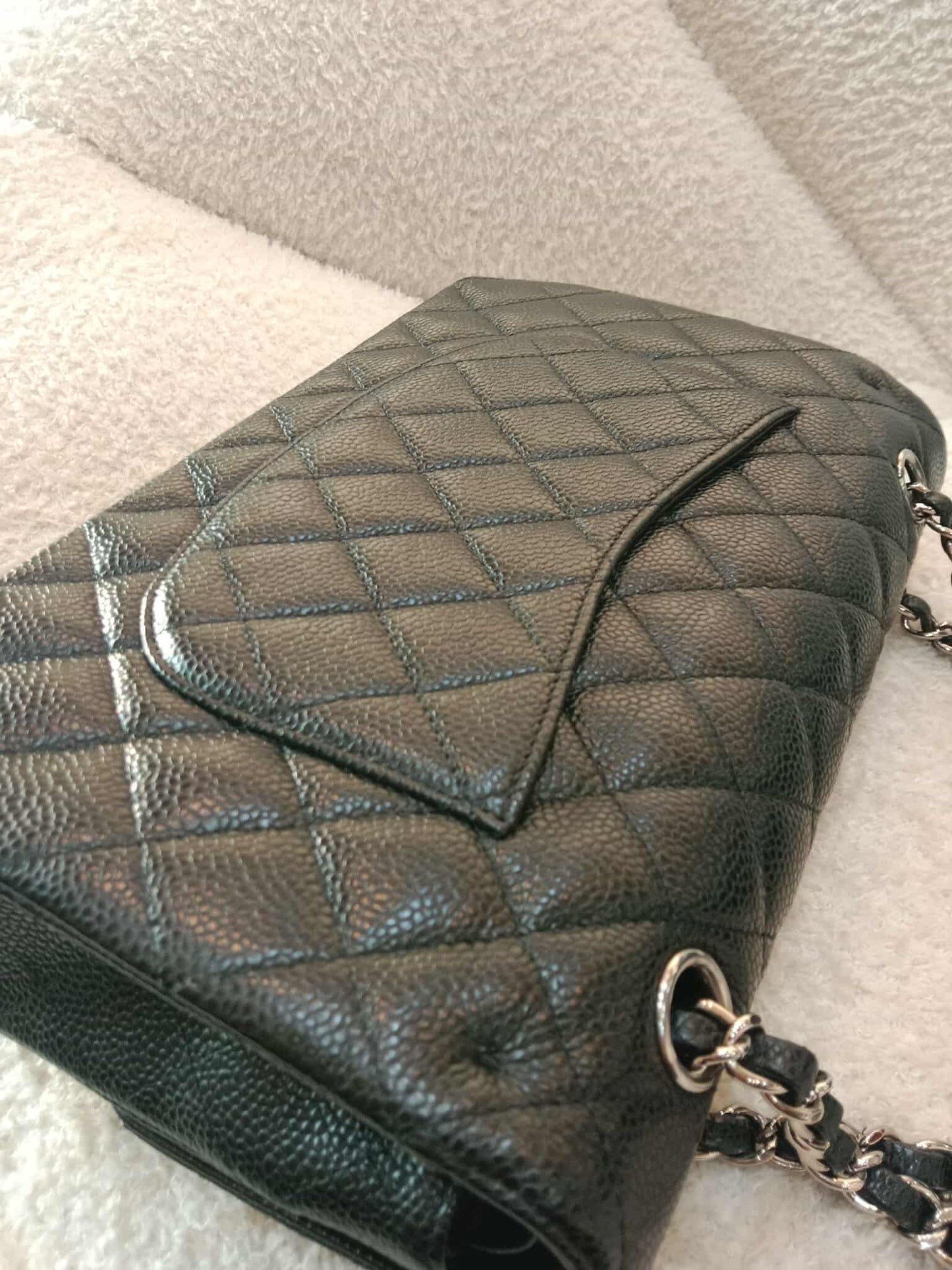 Chanel Classic Double Flap Medium Black Caviar Series 19