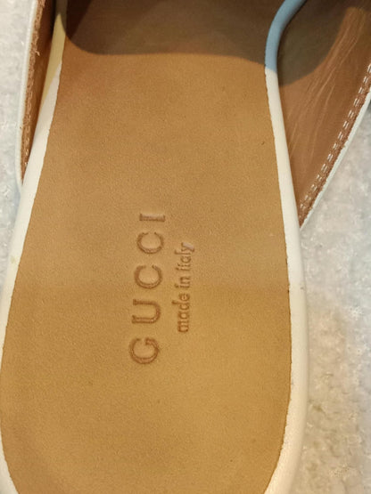 Gucci Princetown Horsebit Mules White Size 38