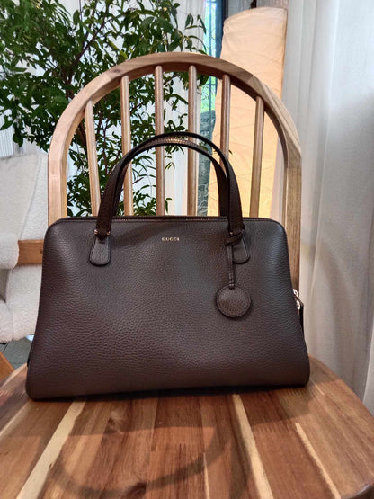 Gucci Lady Dollar Satchel 2-Way Bag Dark Brown