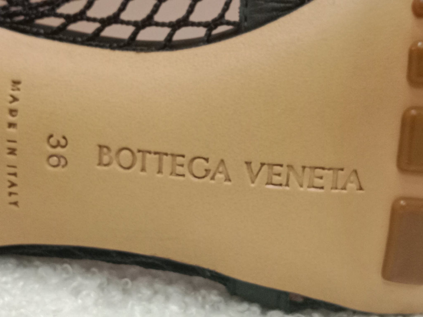 Bottega Veneta Stretch Pumps Black Mesh Square Toe Size 36