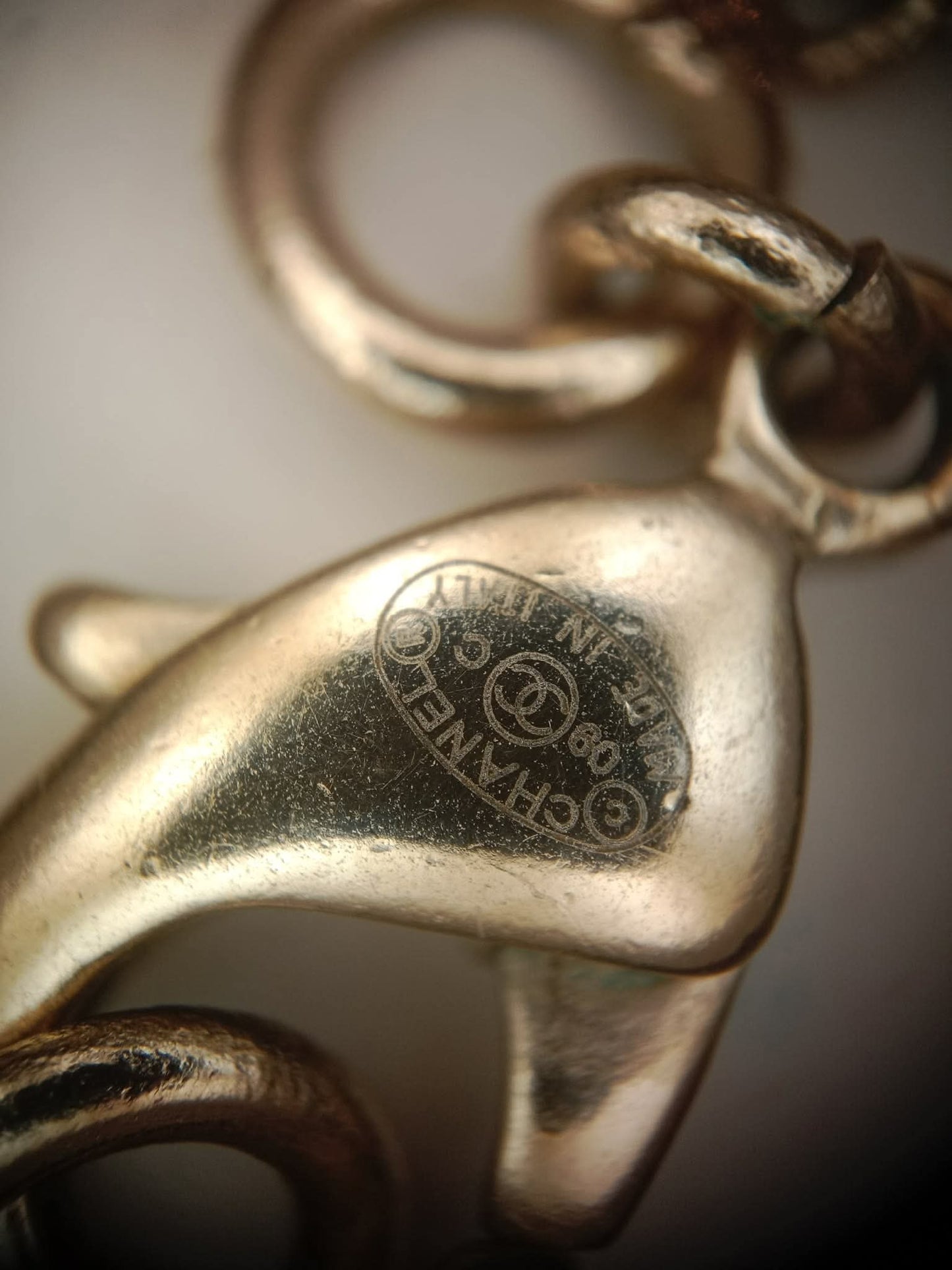 Chanel Crystal CC Pendant Crystal Necklace Silver
