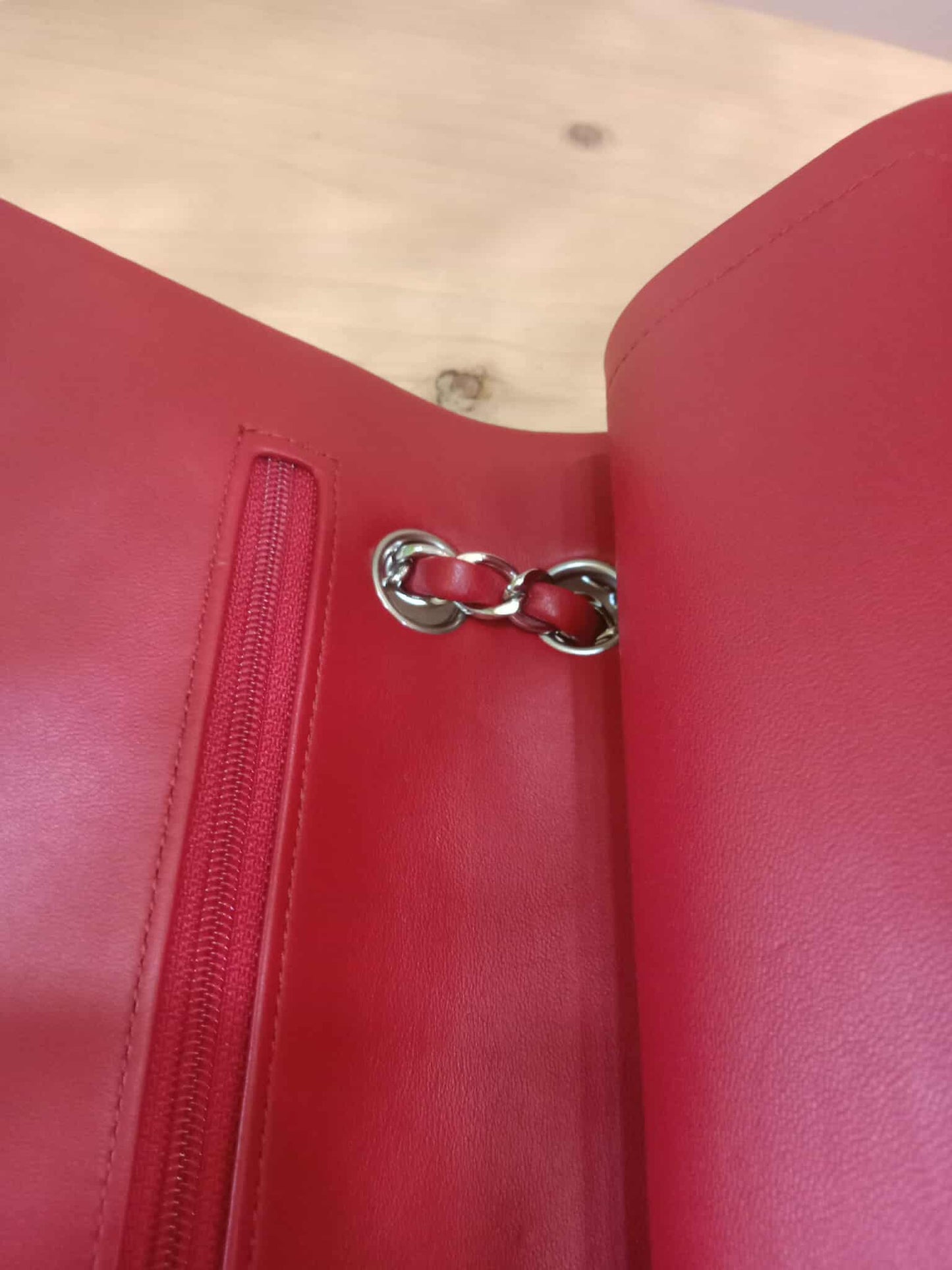 Chanel Timeless Red Quilted Lambskin Classic Double Flap Medium Series 17