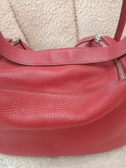 Hermes Lindy 30 Red Clemence Stamp Q Square 2013