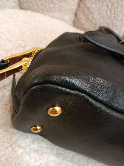 Miu Miu Aviator Nappa Leather Black