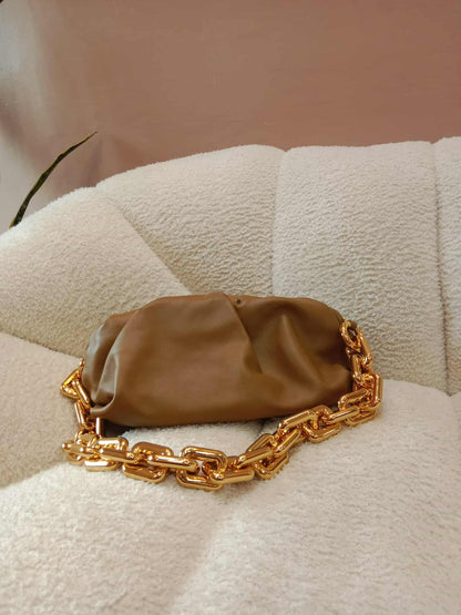 Bottega Veneta Chain Pouch Brown