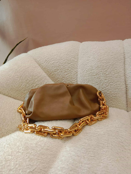 Bottega Veneta Chain Pouch Brown