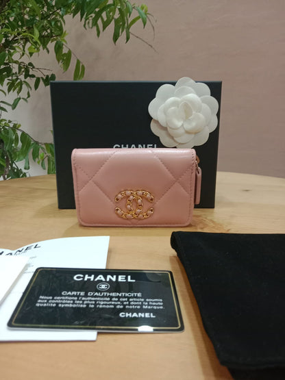 Chanel 19 Wallet Lambskin Pink Series 29
