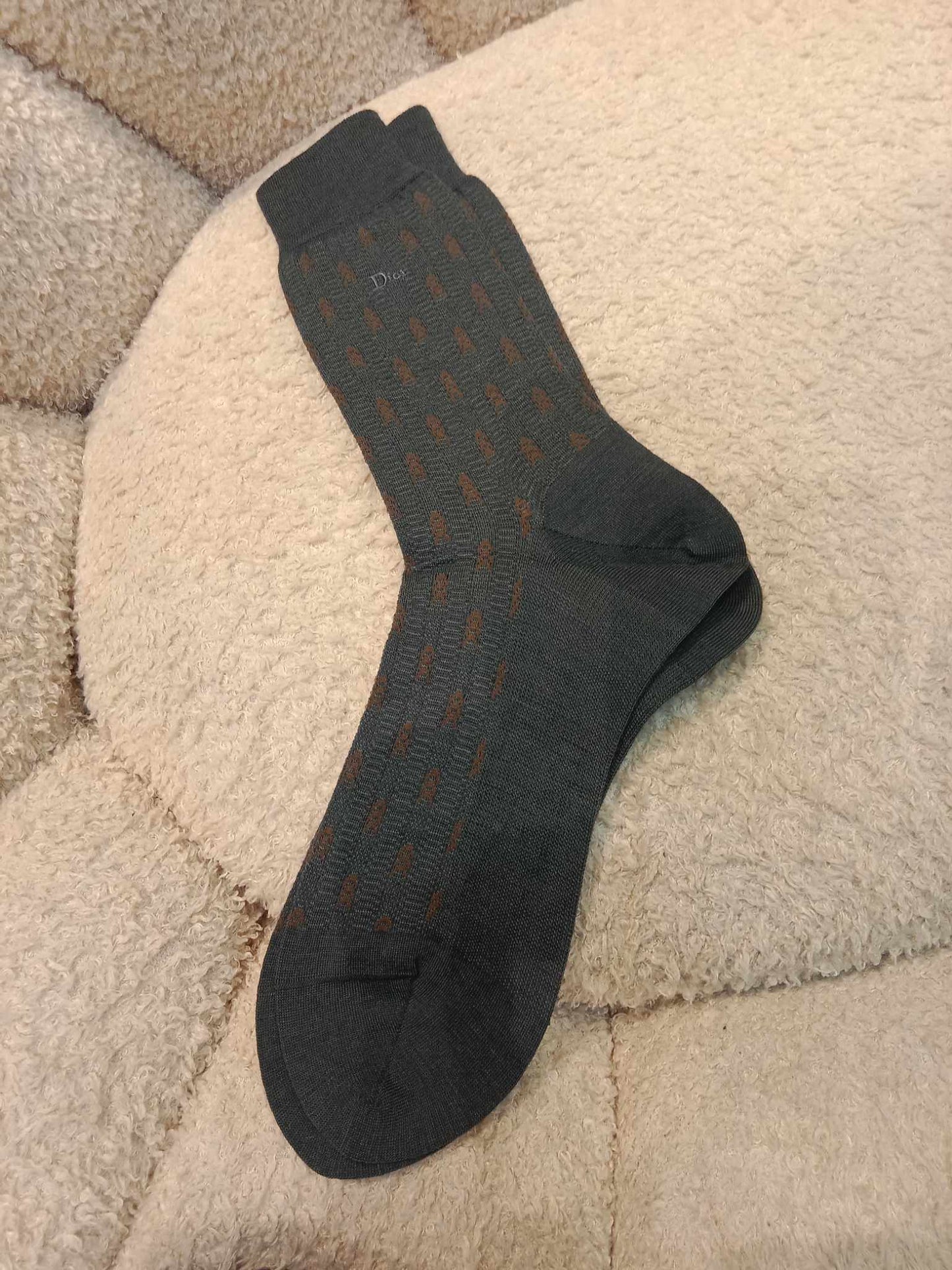 Dior Socks Monsieur Black with Brown Details