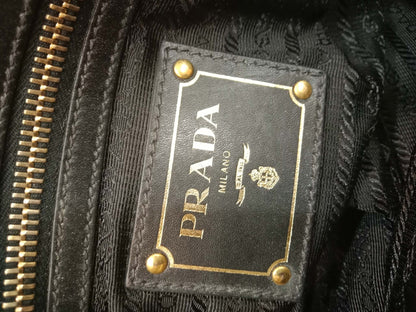 Prada Logo Jacquard Tote Corda Bruciato