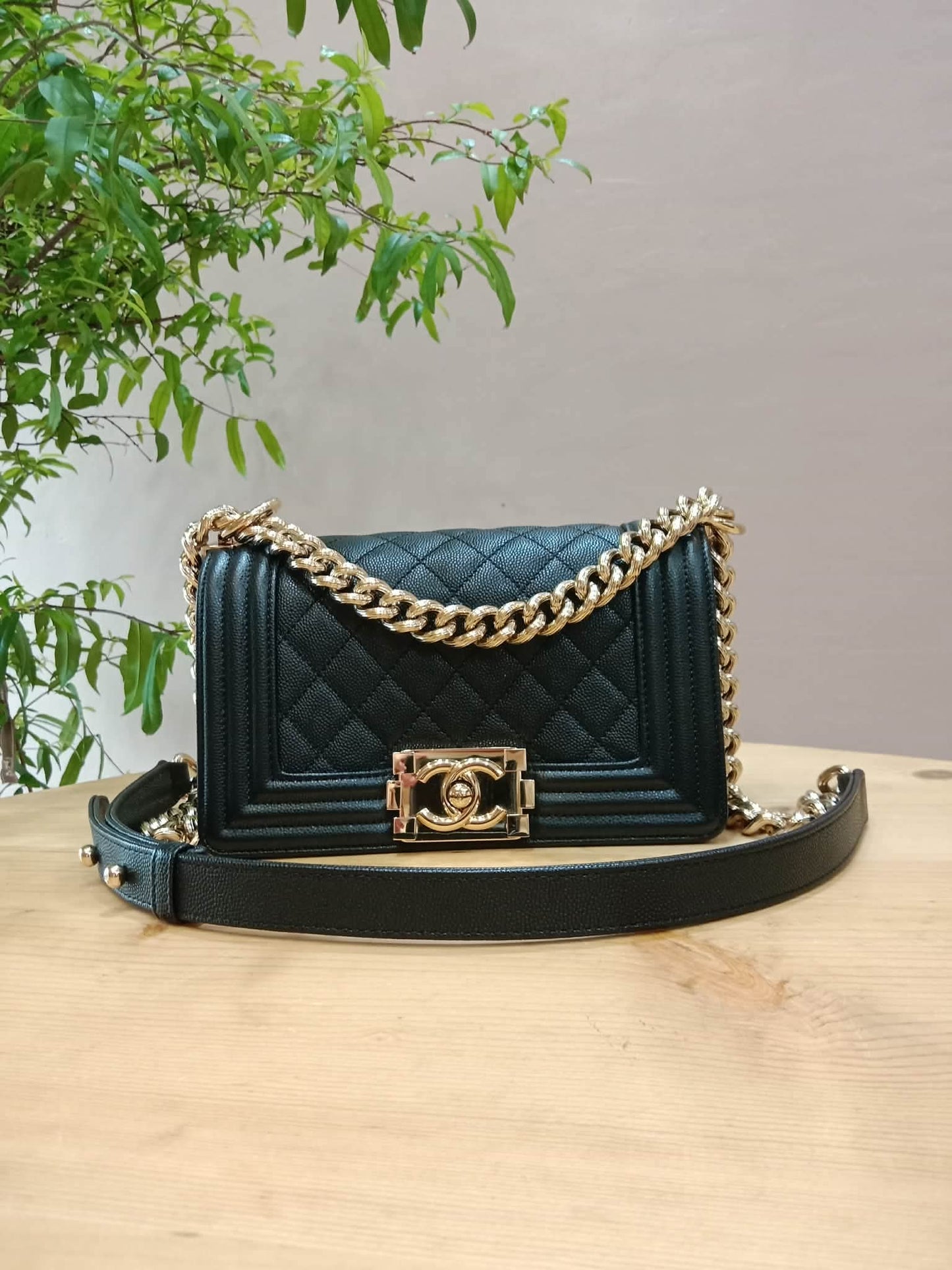 Chanel Le Boy Flap Caviar Small Black Series 23