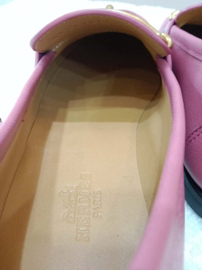 Hermes Colette Loafers Gold-Plated Roulis Size 35 Pink