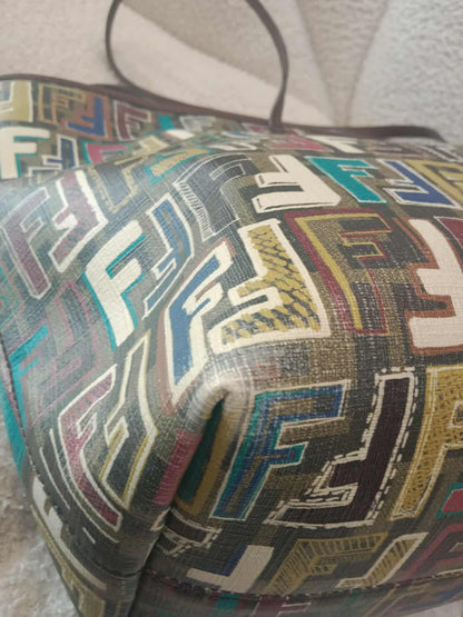 Fendi Multicolor Zucca Spalmati Roll Tote Bag