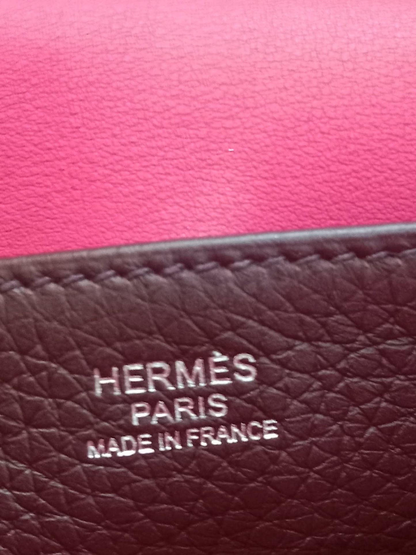 Hermes Halzan 25 Clemence Rouge/Framboise Stamp Z 2021