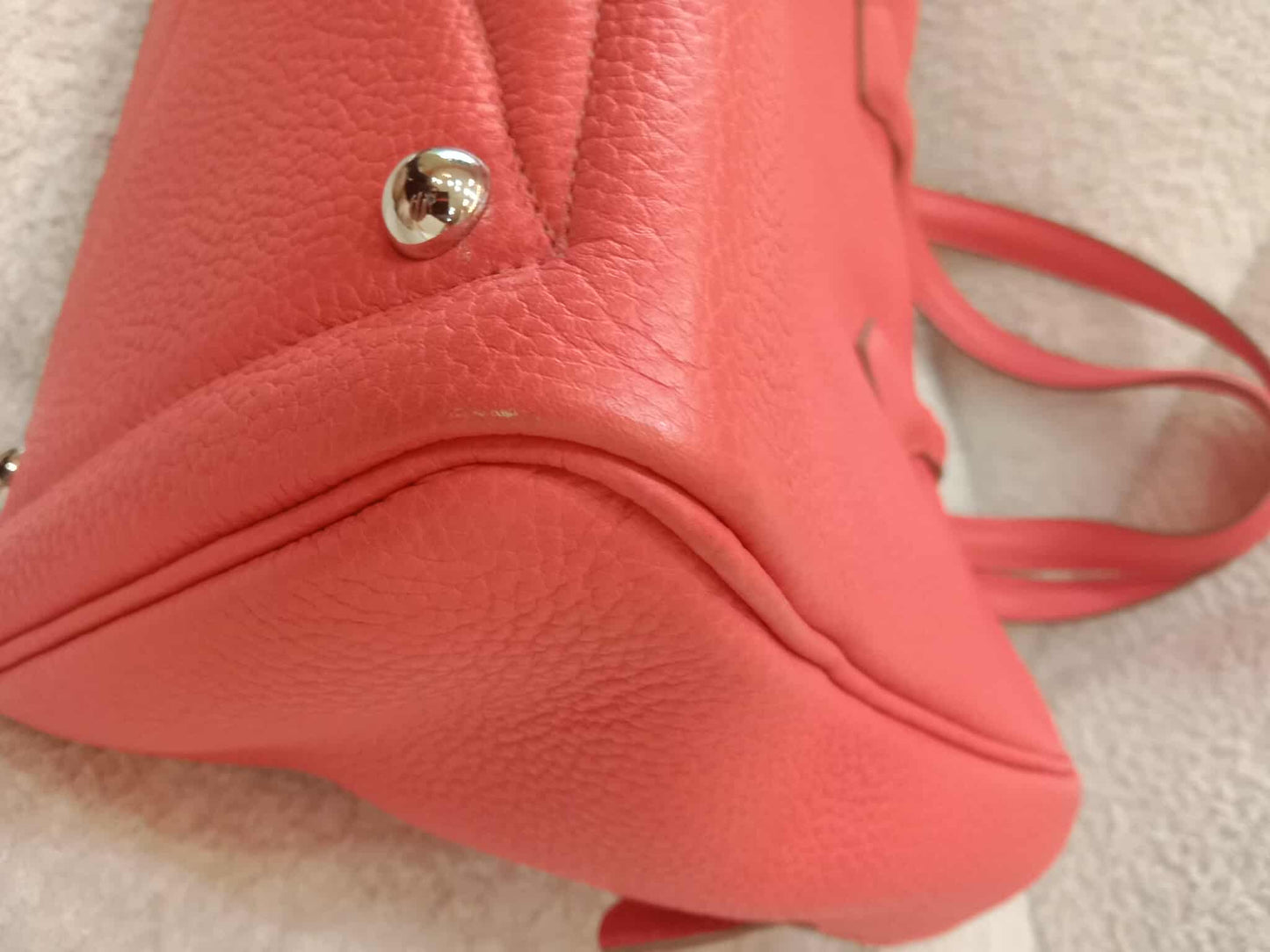 Hermes Victoria 35 Rose Jaipur Clemence Stamp R Square 2014