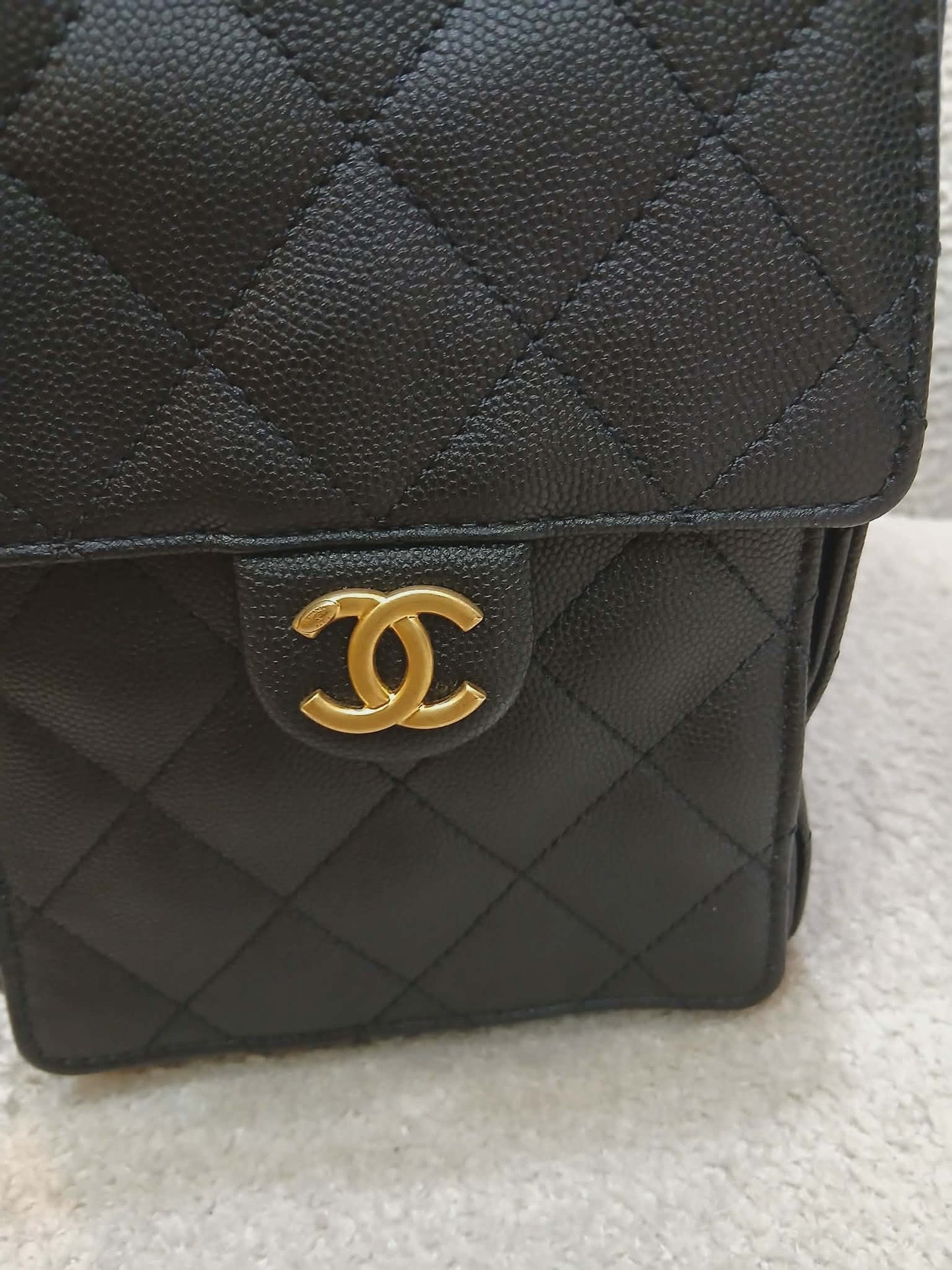 Chanel 25 Black Caviar Microchipped Fullset