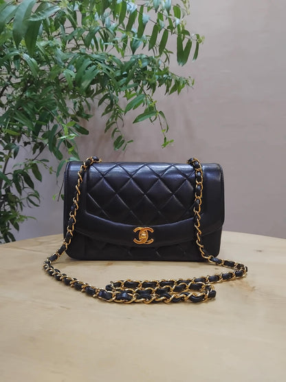 Chanel Diana Flap Bag Lambskin Black Series 3