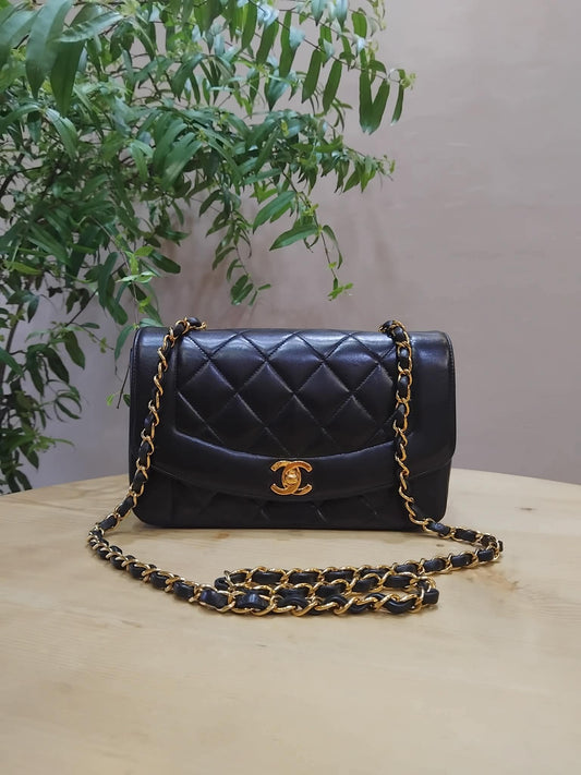 Chanel Diana Flap Bag Lambskin Black Series 3