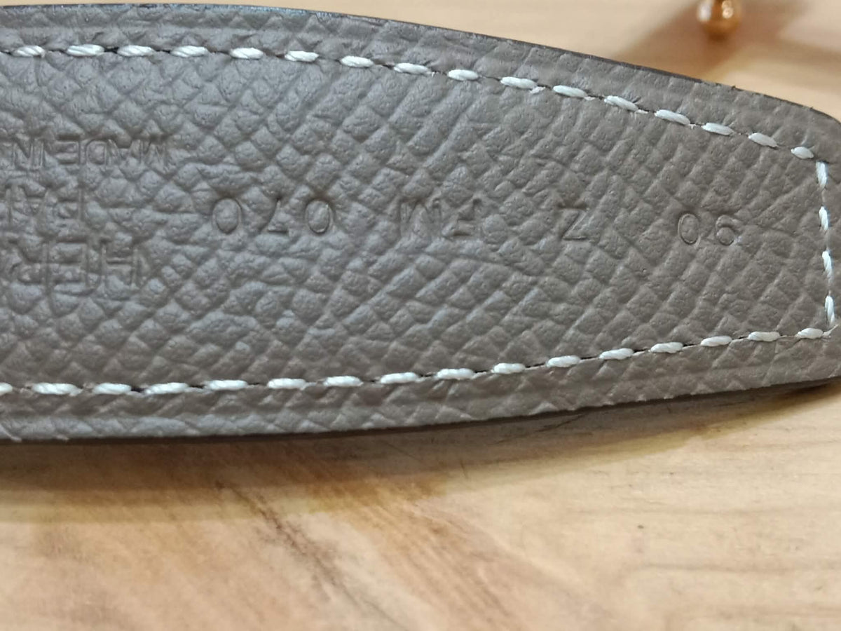 Hermes Mini Constance Reversible Belt Etoupe Stamp Z 2021