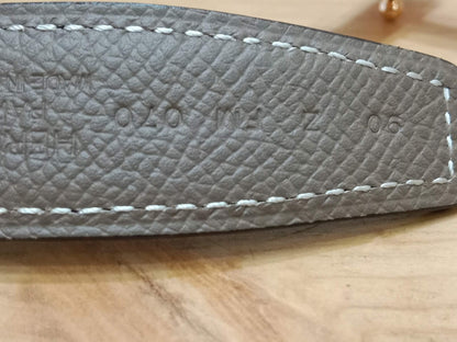 Hermes Mini Constance Reversible Belt Etoupe Stamp Z 2021