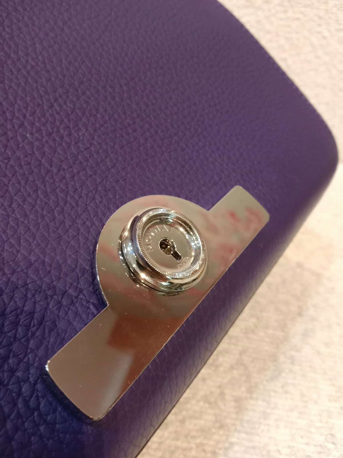 Moynat Rejane Purple Leather Bag