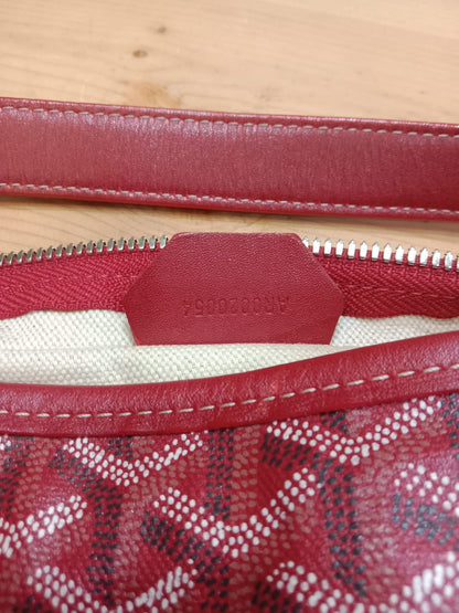 Goyard Boheme Hobo Bag Red Monogram Canvas Fidji Chevron Print