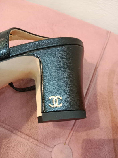 Chanel CC Slingback Black 37C