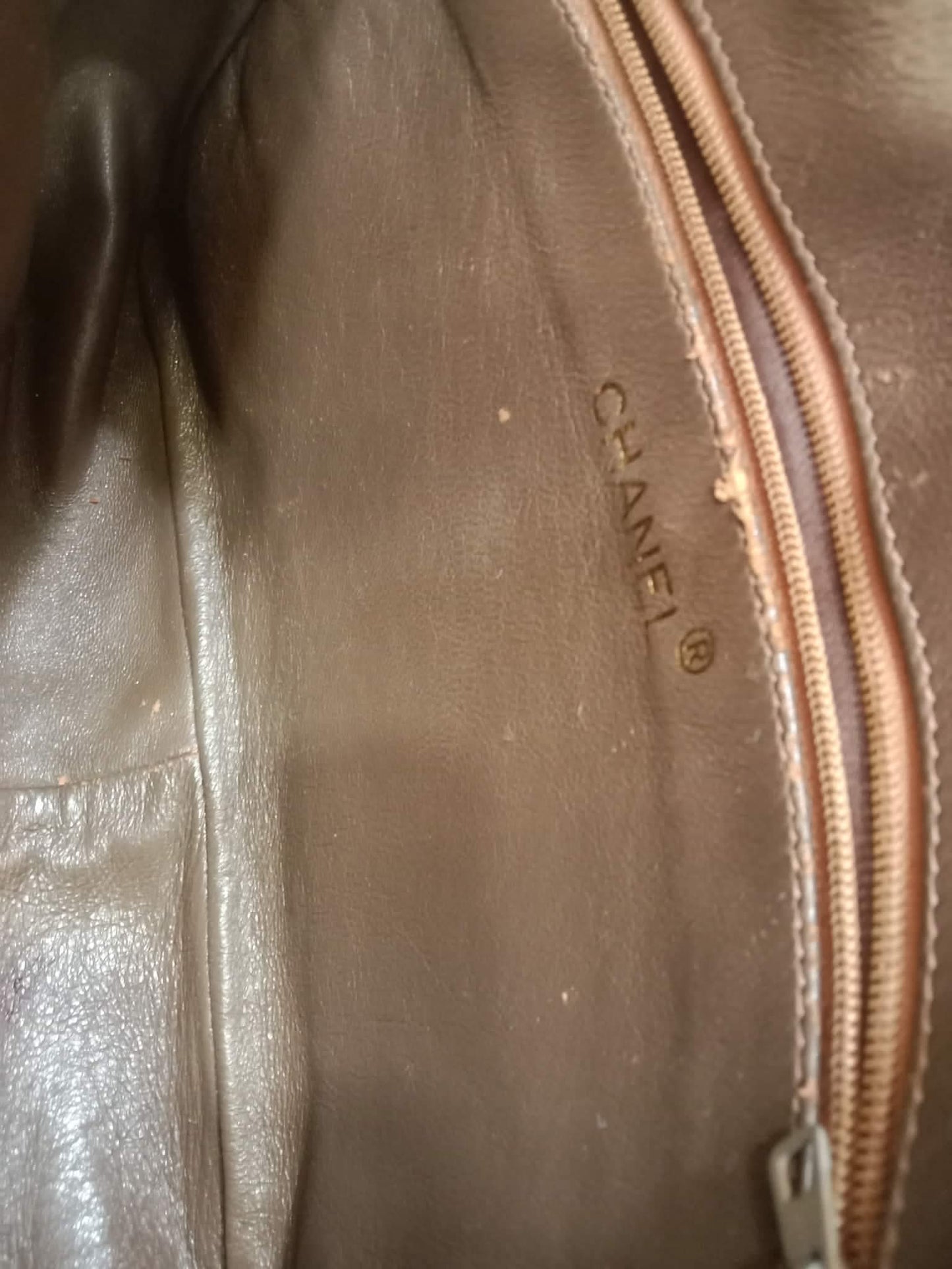 Chanel Vintage Camera Bag Lambskin Brown Series 0